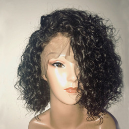 Pre Plucked Short Curly Lace Front Human Hair Wigs With Baby Hair Bob Wigs