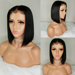 Human Hair Bob Full Lace Human Hair Wigs With Baby Hair Pre Plucked Wigs For Women