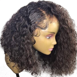 Curly 360 Lace Frontal Wig Pre Plucked With Baby Hair Human Hair Bob Wigs