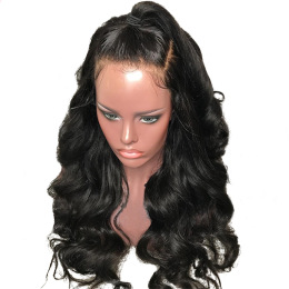 Pre Plucked Body Wave Natural Color 360 Lace Frontal Wig Brazilian Remy Hair Wigs