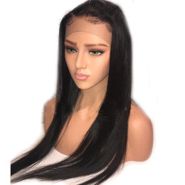 Lace Frontal Brazilian Remy Hair Straight Wigs Pre Plucked Hairline With Baby Hair