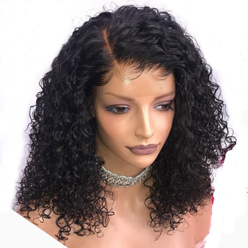 Pre Plucked Curly Lace Front Brazilian Remy Hair Wig Natural Hairline With Baby Hair